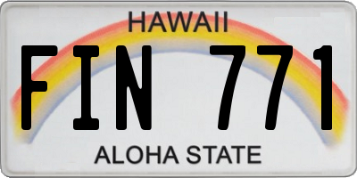 HI license plate FIN771