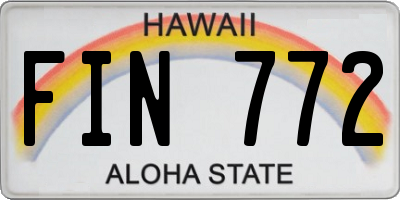 HI license plate FIN772