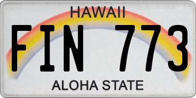 HI license plate FIN773