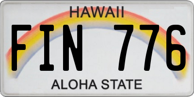 HI license plate FIN776
