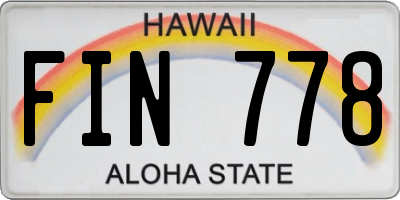 HI license plate FIN778