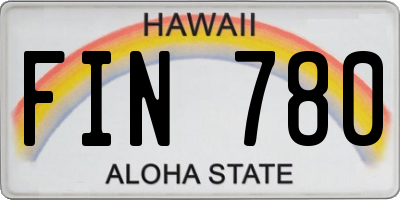 HI license plate FIN780