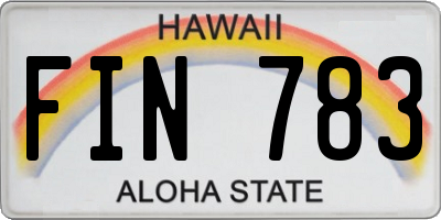 HI license plate FIN783