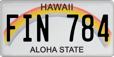 HI license plate FIN784