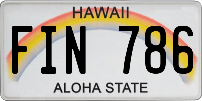 HI license plate FIN786