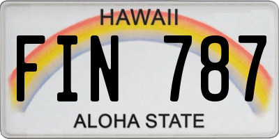 HI license plate FIN787