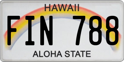 HI license plate FIN788