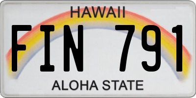 HI license plate FIN791