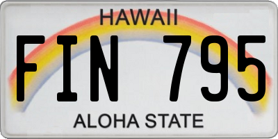 HI license plate FIN795