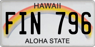 HI license plate FIN796