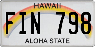 HI license plate FIN798