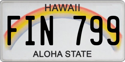 HI license plate FIN799