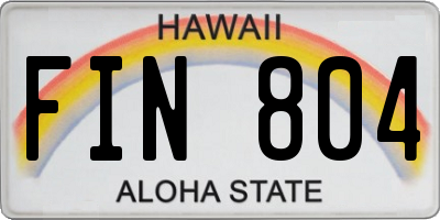 HI license plate FIN804