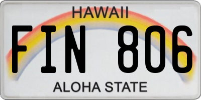 HI license plate FIN806
