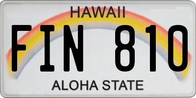 HI license plate FIN810