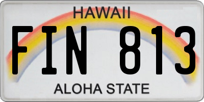 HI license plate FIN813