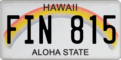 HI license plate FIN815