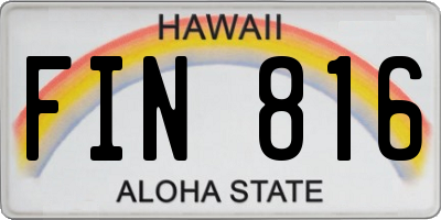 HI license plate FIN816