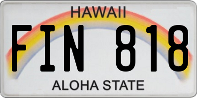 HI license plate FIN818