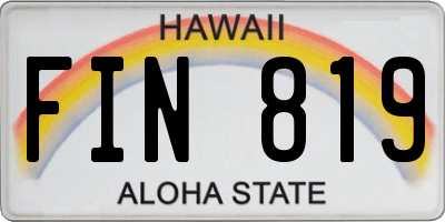 HI license plate FIN819