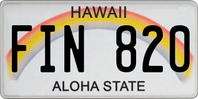 HI license plate FIN820