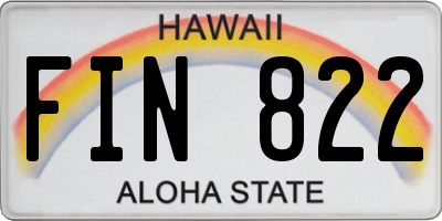 HI license plate FIN822