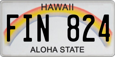 HI license plate FIN824