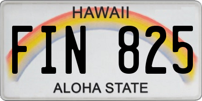 HI license plate FIN825