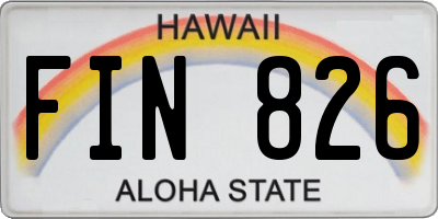 HI license plate FIN826