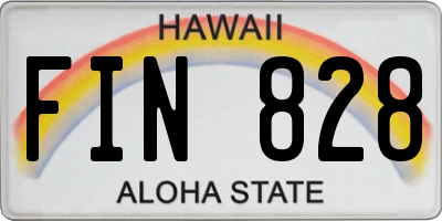 HI license plate FIN828