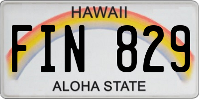 HI license plate FIN829