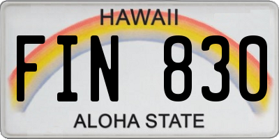 HI license plate FIN830