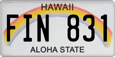 HI license plate FIN831