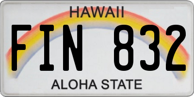 HI license plate FIN832