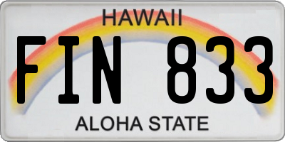 HI license plate FIN833