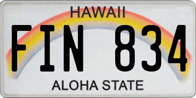 HI license plate FIN834