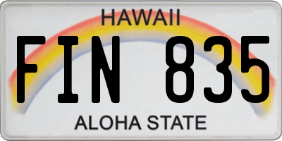 HI license plate FIN835