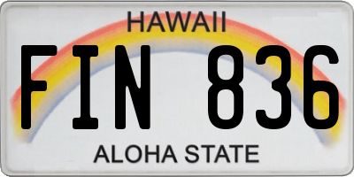 HI license plate FIN836