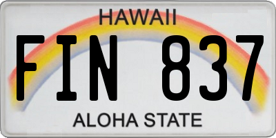 HI license plate FIN837