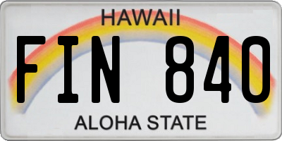 HI license plate FIN840