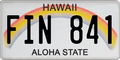 HI license plate FIN841