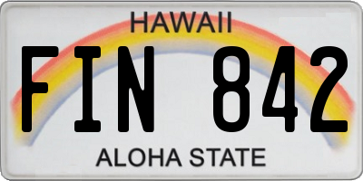 HI license plate FIN842