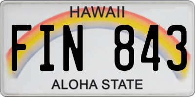 HI license plate FIN843