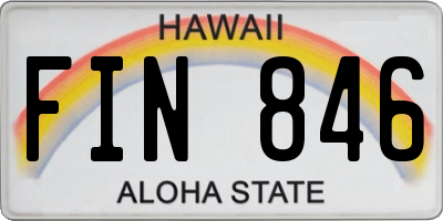 HI license plate FIN846