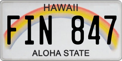 HI license plate FIN847