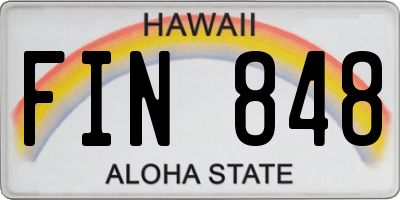 HI license plate FIN848