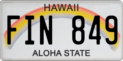 HI license plate FIN849