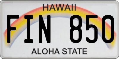 HI license plate FIN850
