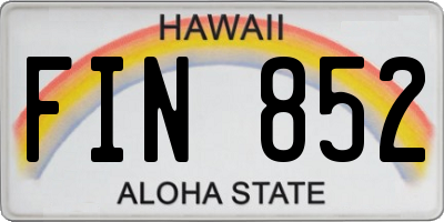 HI license plate FIN852