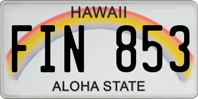 HI license plate FIN853